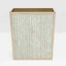 Pigeon and Poodle PP001592 Waterford Wastebasket (Rectangular) in Gray Strips Painted Mirror