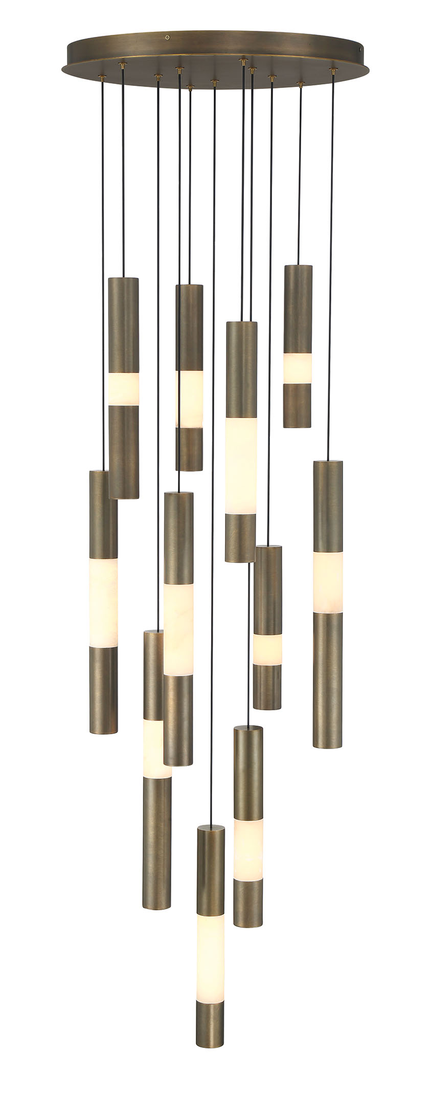 Eurofase 50119-011 Ronda LED Multi-Light Pendant in Weathered Brass