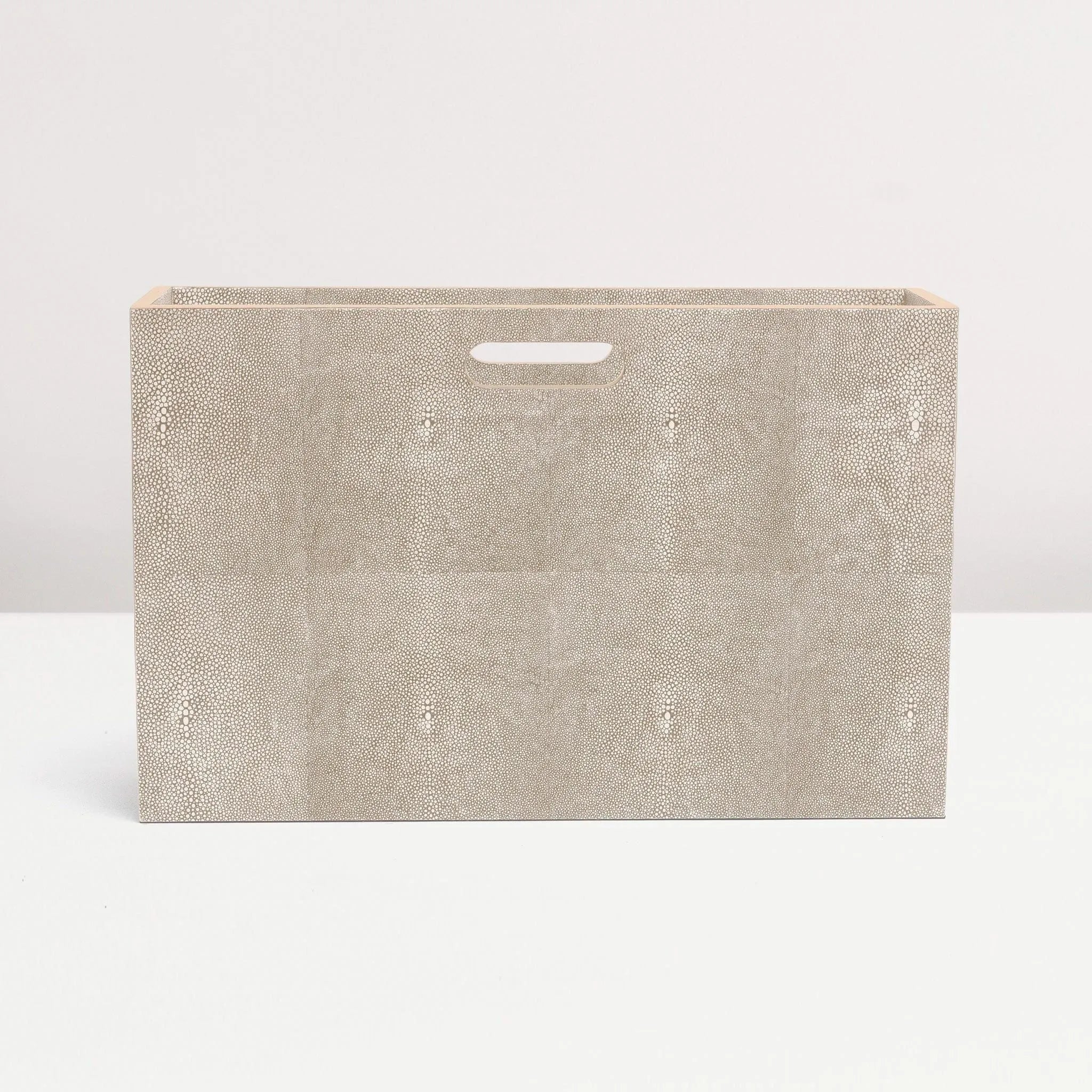 Pigeon and Poodle - PP002017 - Bedford Magazine Storage Box - Bedford - Cool Gray Realistic Faux Shagreen