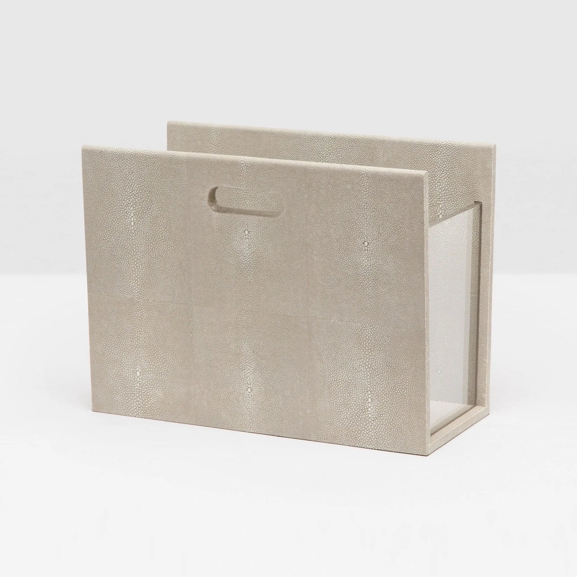 Pigeon and Poodle - PP002205 - Turin Magazine Holder - Turin - Cool Gray Realistic Faux Shagreen