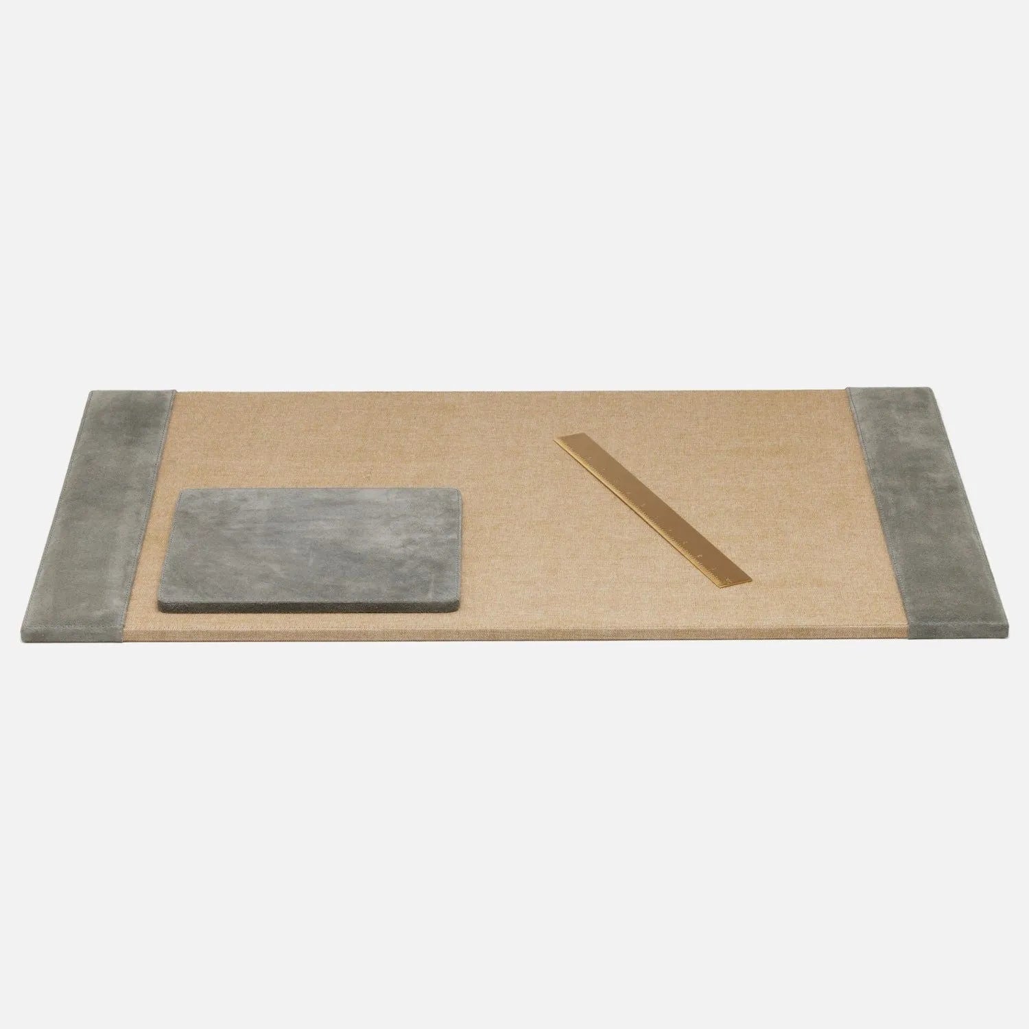 Pigeon and Poodle - PP005961 - Segovia Desk Blotter - Segovia - Light Gray Suede