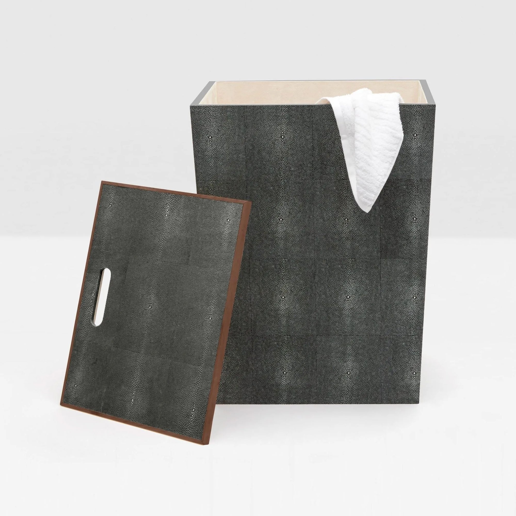 Pigeon and Poodle - PP002444 - Northwich Rct Hamper - Northwich - Sand Realistic Faux Shagreen