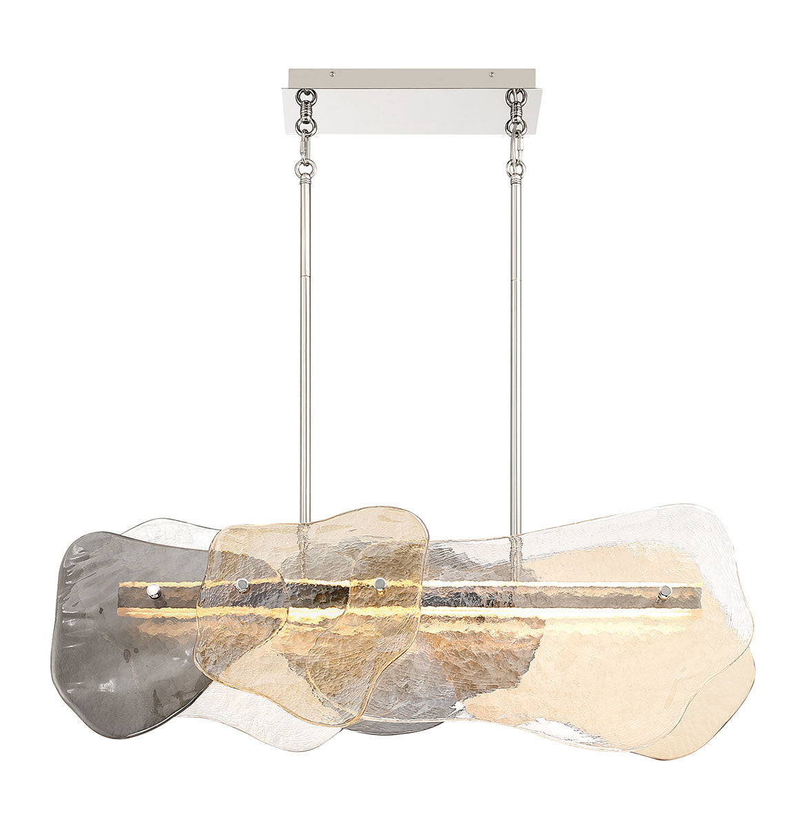 Eurofase 50462-018 Grotto LED Linear Chandelier in Polished Nickel