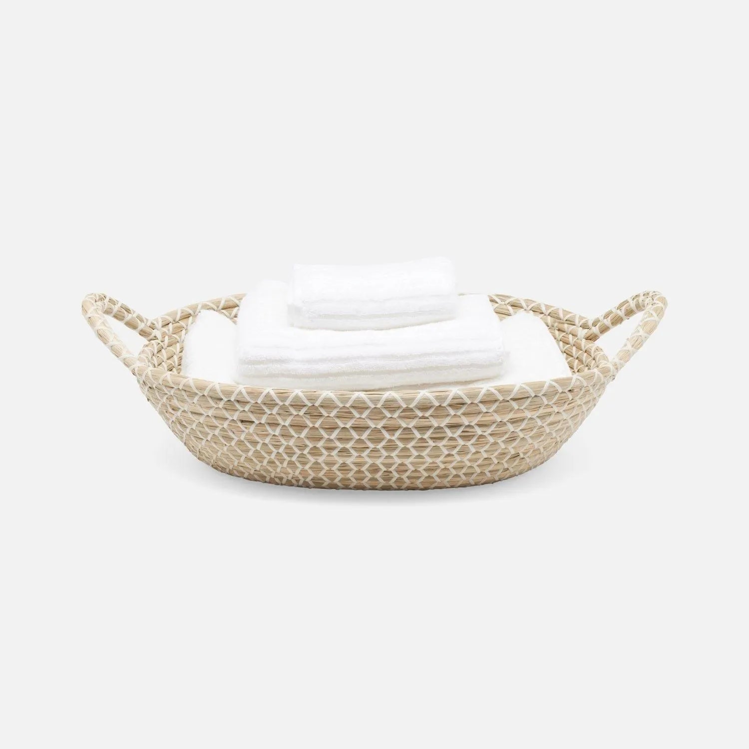 Pigeon and Poodle - PP006879 - Kendari Storage Basket - Kendari - Natural/White Seagrass