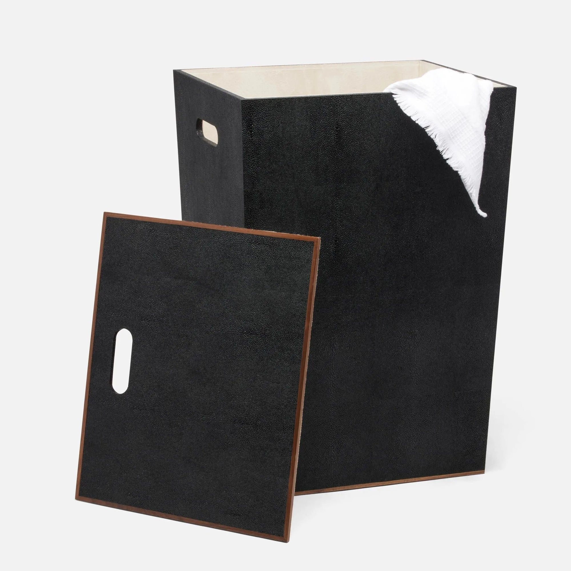 Pigeon and Poodle - PP005277 - Northwich Hamper - Northwich - Black Realistic Faux Shagreen