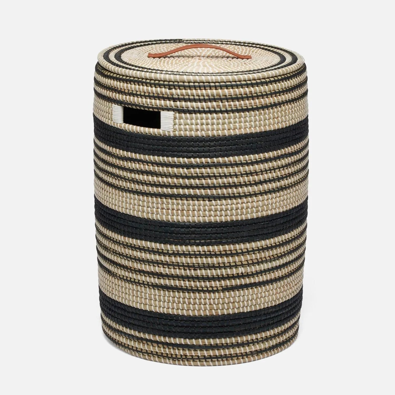 Pigeon and Poodle - PP005973 - Olinda Hamper - Olinda - Black/Natural Seagrass