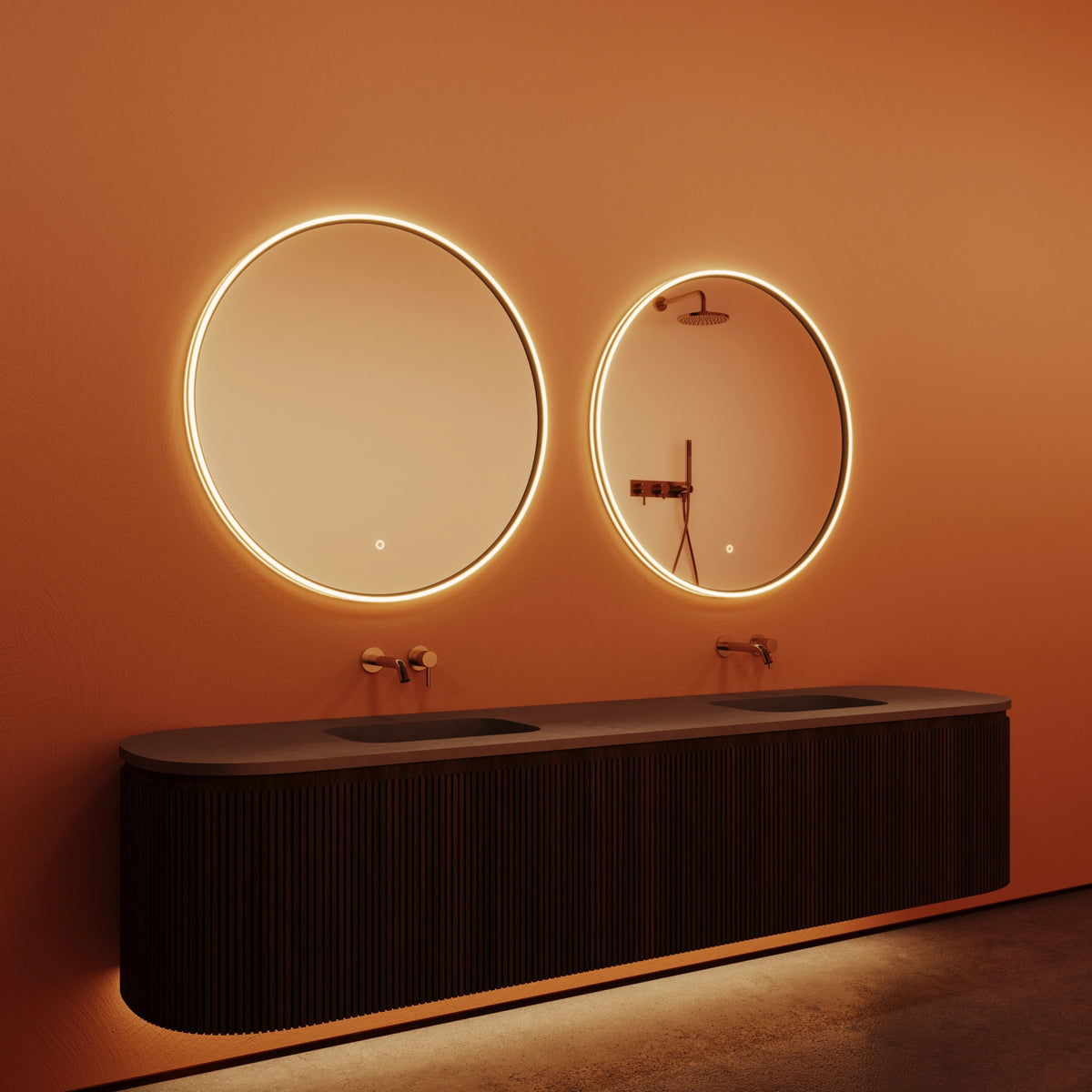 Paris Mirror ORVER4040CCT-TS-BLK Orvella Round LED Mirror in Black