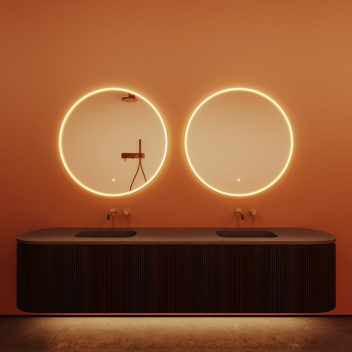 Paris Mirror ORVER4040CCT-TS-GLD Orvella Round LED Mirror in Gold