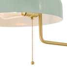 Lark 84480LCB-SF Ledger Articulating Sconce in Lacquered Brass with Seafoam accents