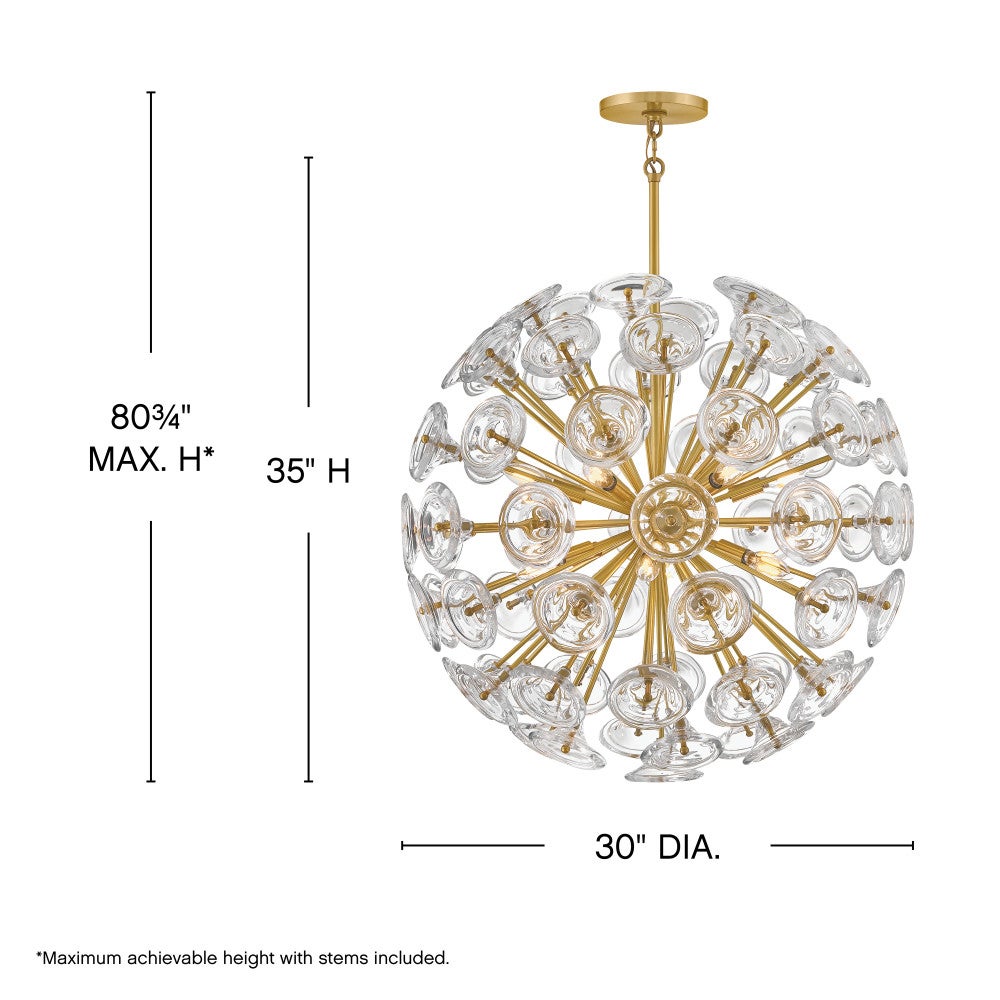 Fredrick Ramond FR46905UB Globe Maya Suspension en laiton non verni