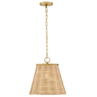Lark 83217LCB Brynn Woven Shade Pendant in Lacquered Brass