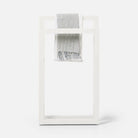 Pigeon and Poodle - PP007292 - Ramsey Freestanding Towel Rack - Ramsey - Bright White Realistic Faux Shagreen