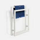 Pigeon and Poodle - PP007290 - Ramsey Freestanding Towel Rack - Ramsey - Bright White Realistic Faux Shagreen