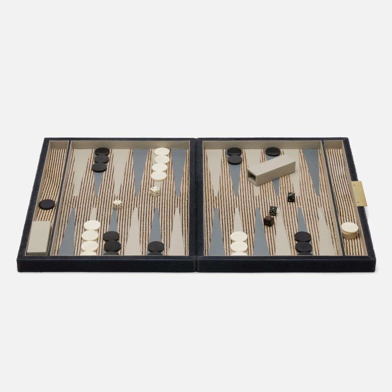 Pigeon and Poodle - PP006009 - Castelo Backgammon Game Set - Castelo - Midnight Hair-On-Hide