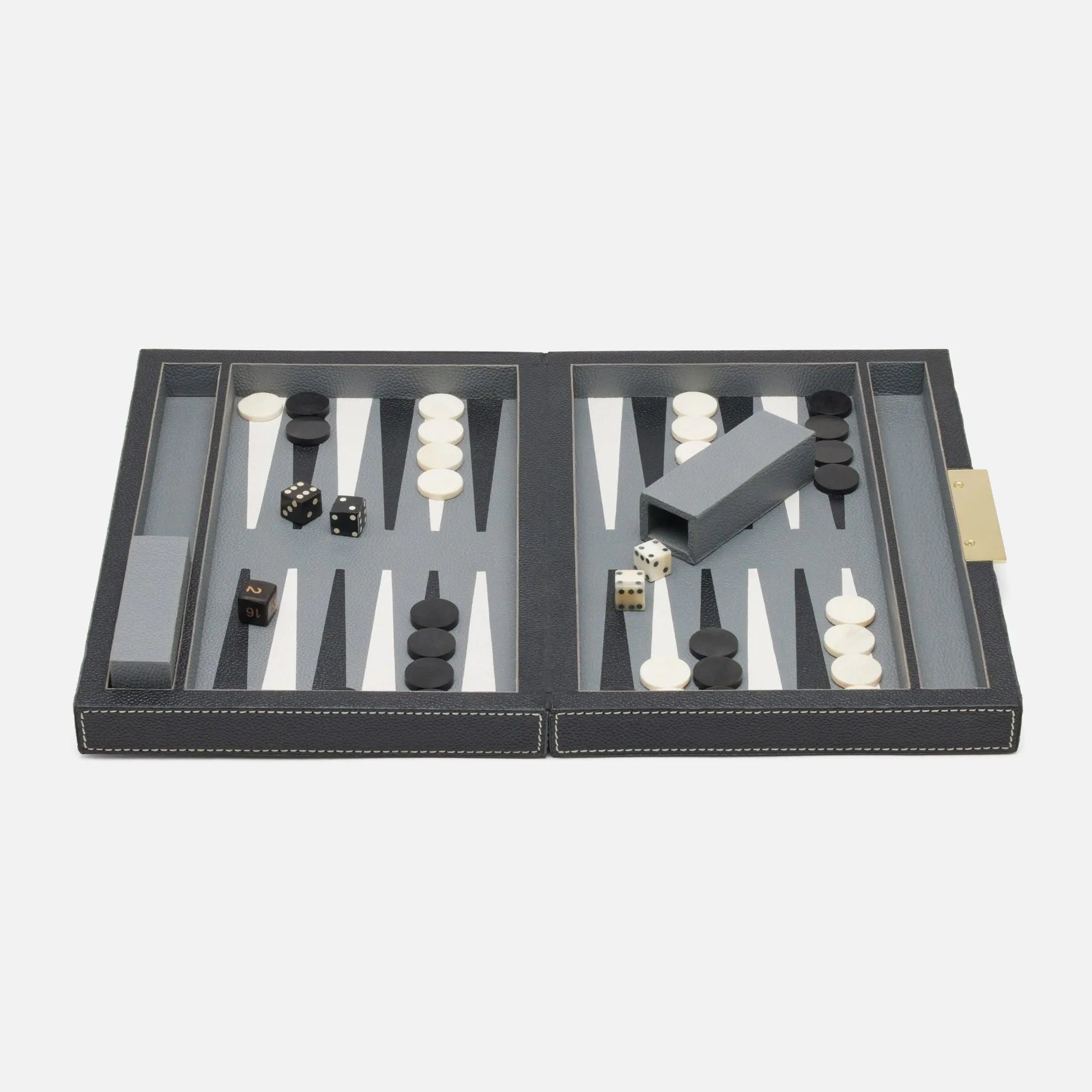 Pigeon and Poodle - PP005295 - Sebina Backgammon Game Set - Sebina - Black Full-Grain Leather