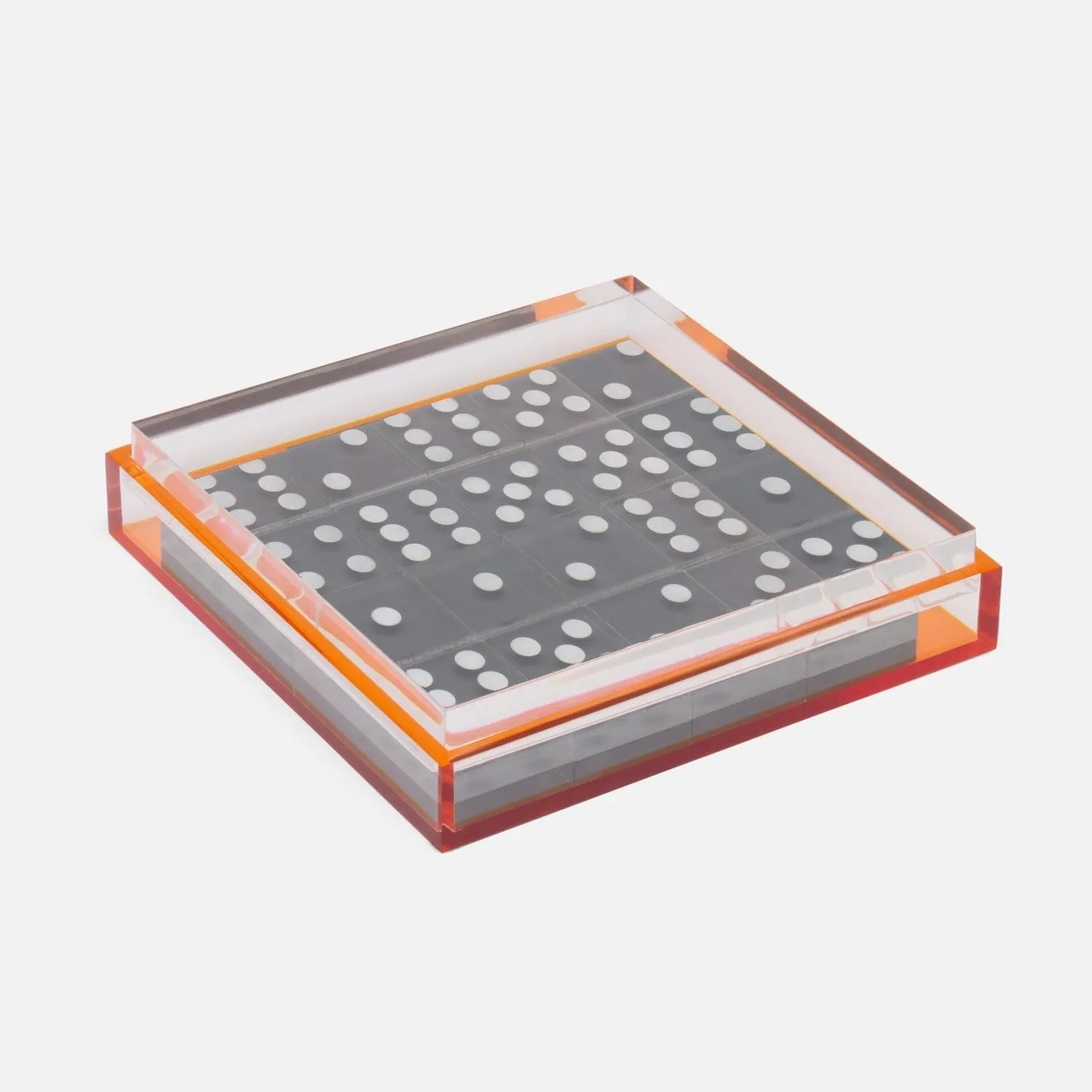 Pigeon and Poodle - PP006067 - Soma Domino Set - Soma - Clear/Tangerine Acrylic