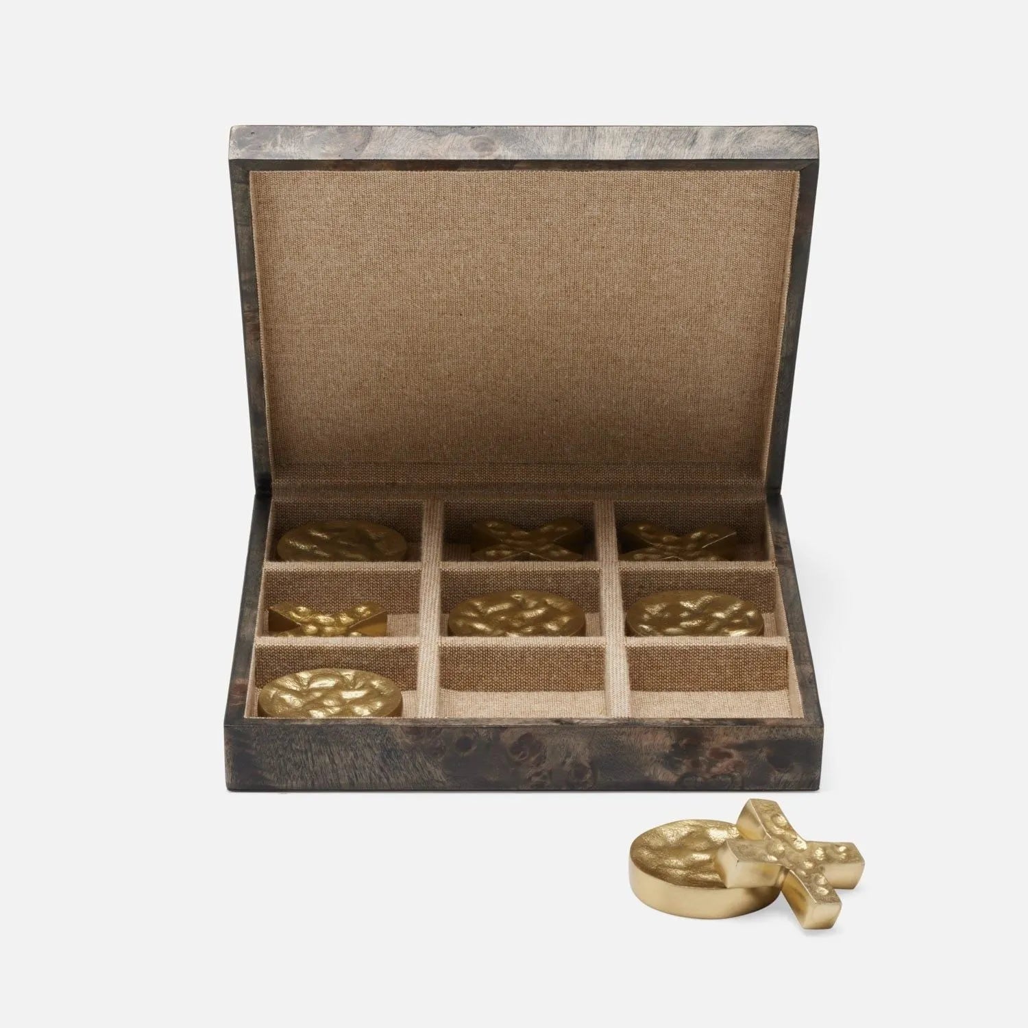 Pigeon and Poodle - PP006994 - Windsor Tic Tac Toe Set - Windsor - Dark Honey Mappa Burl