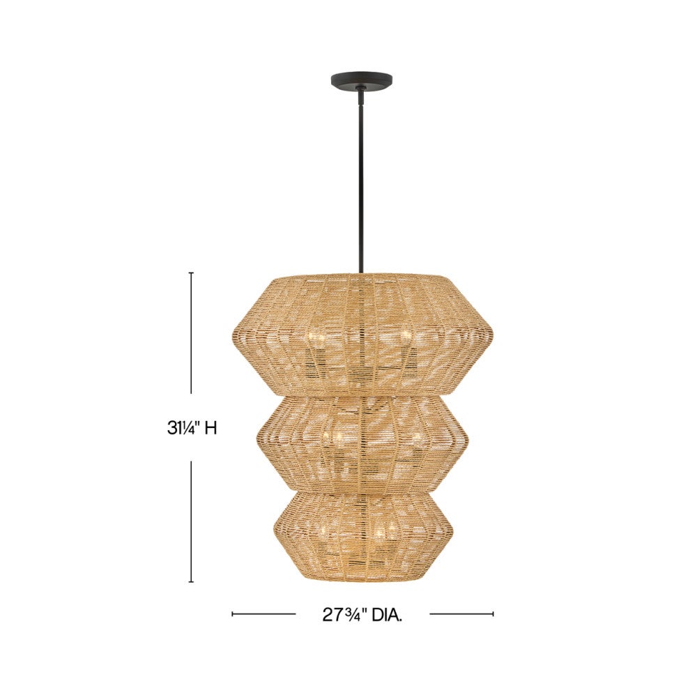 Hinkley Lighting 40388BLK-CML Luca Multi Tier Chandelier in Black