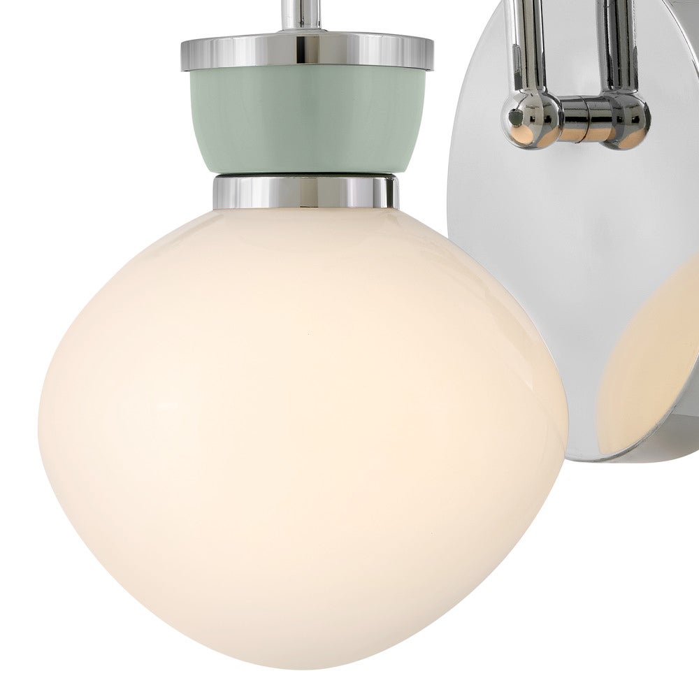Meuble-lavabo Lucy de Lark 85590CM-SF en chrome avec accents vert d'eau