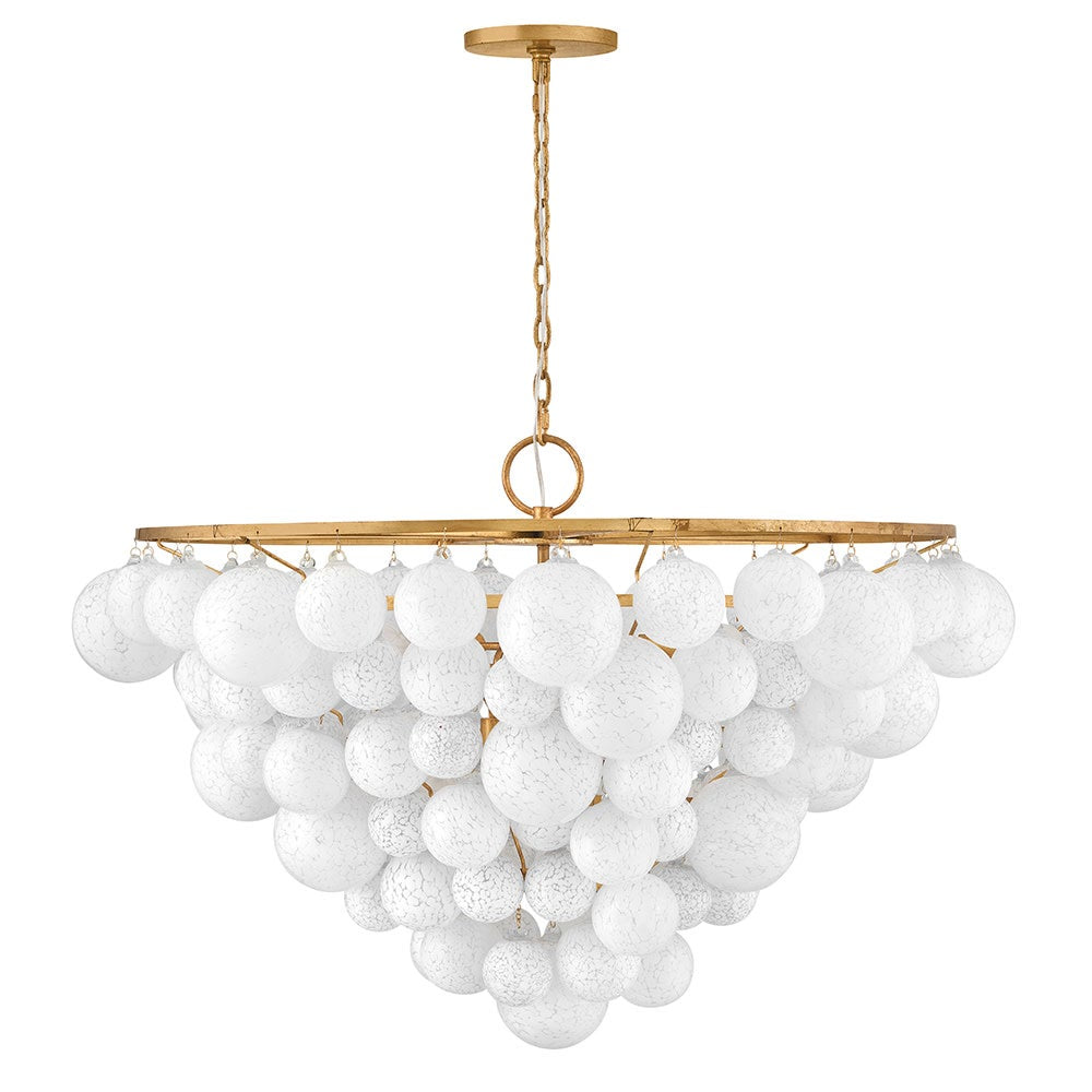 Fredrick Ramond FR41568DA Marabel Verre soufflé à plusieurs niveaux Suspension en laiton vieilli