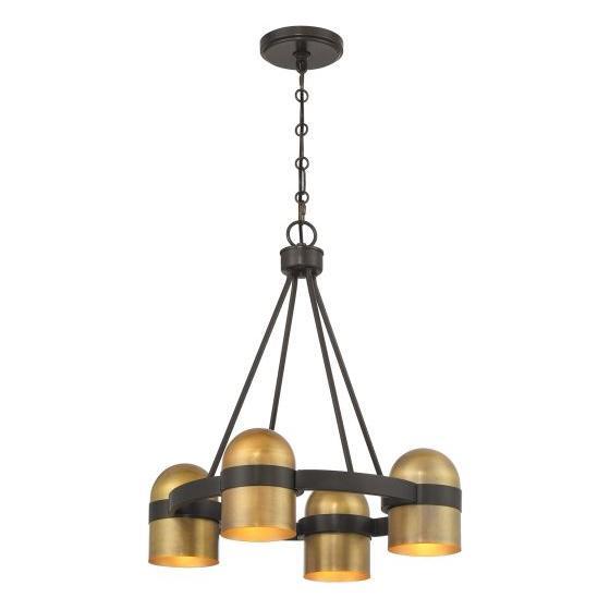 Savoy House - 1-1151-4-333 - Four Light Chandelier - Andover - Mediterranean Bronze and Riviera Brass