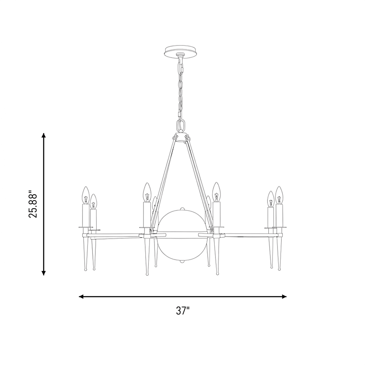 Savoy House 1-1488-10-15 Sanger Chandelier in Mediterranean Bronze