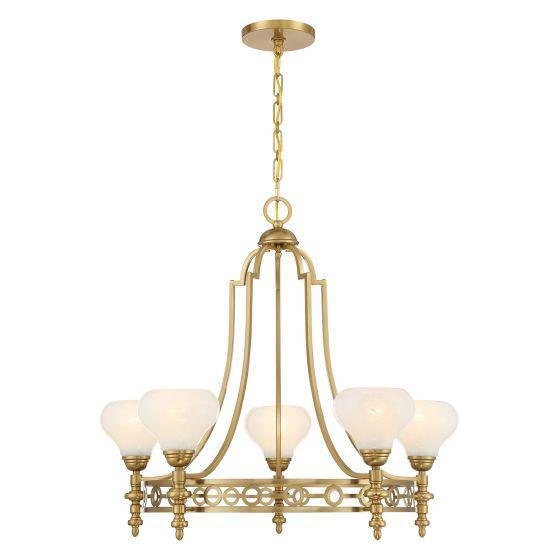 Savoy House - 1-1606-5-322 - Five Light Chandelier - Allston - Warm Brass