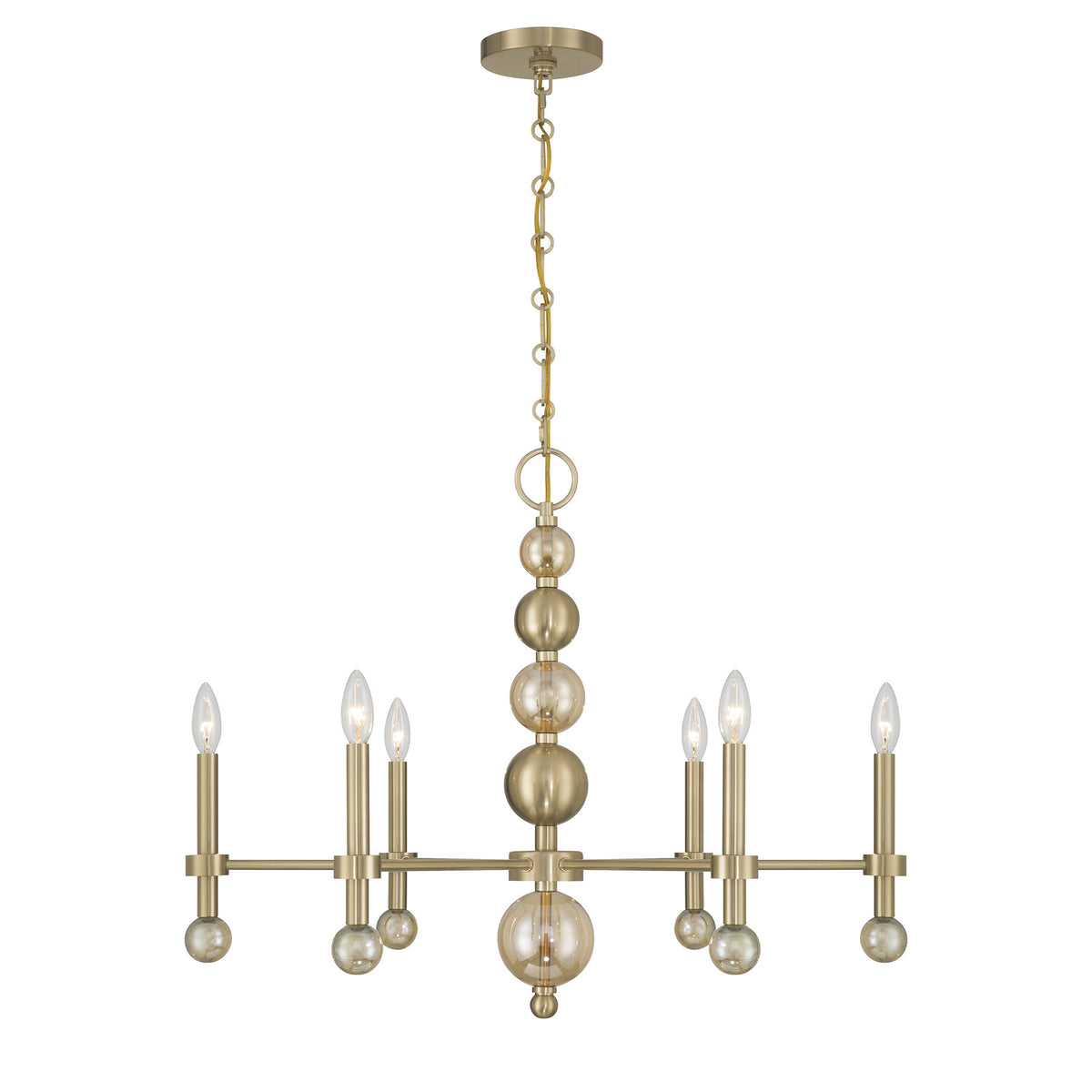 Savoy House 1-2511-6-127 Crescent Chandelier in Noble Brass