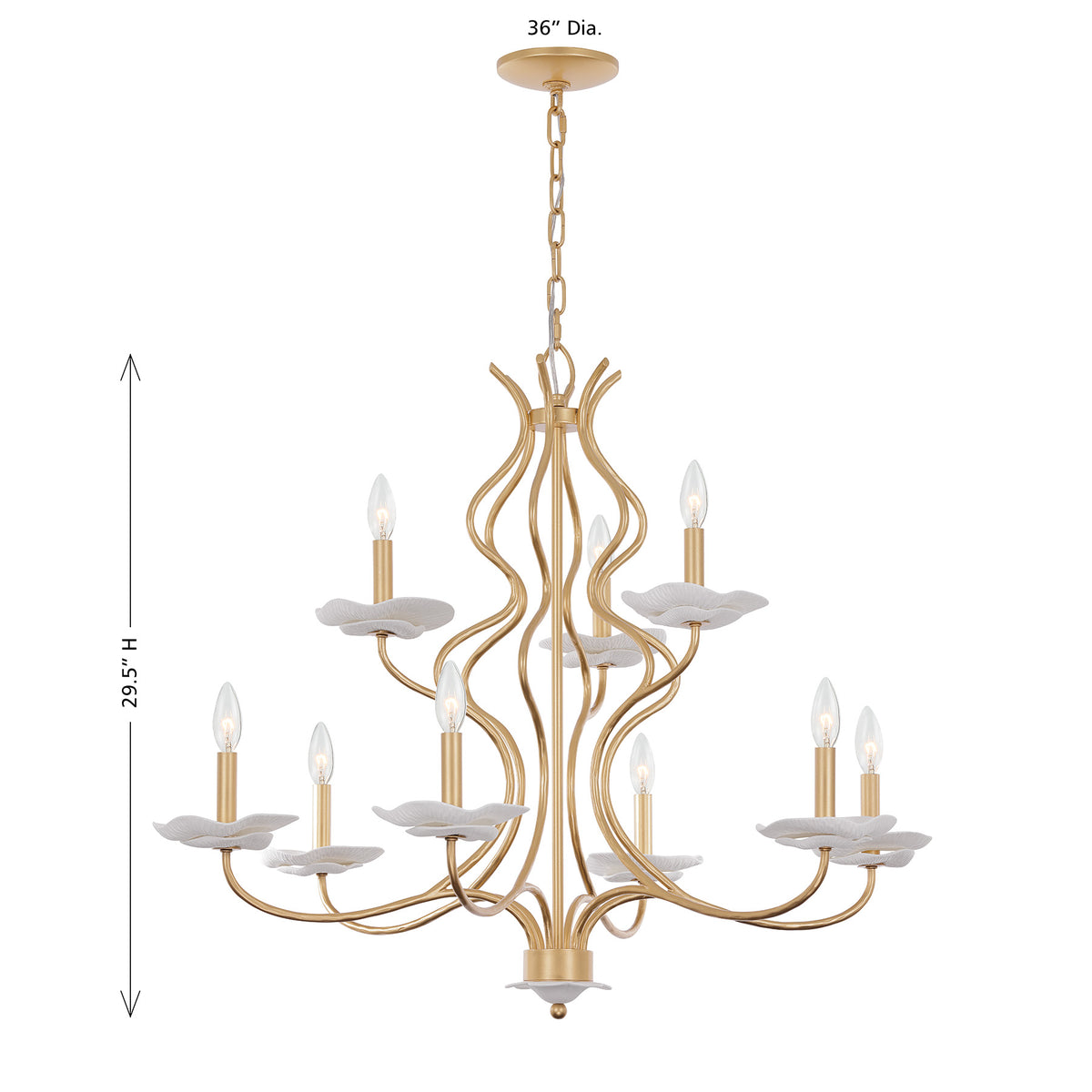 Savoy House 1-2990-9-38 Lilly Chandelier in Royal Gold