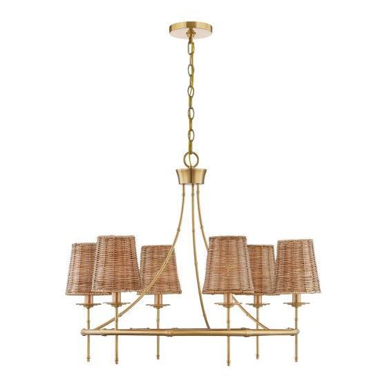 Savoy House - 1-3961-6-322 - Six Light Chandelier - Ashbury - Warm Brass