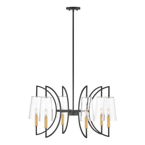 Savoy House - 1-7168-6-143 - Six Light Chandelier - Hanley - Matte Black and Warm Brass