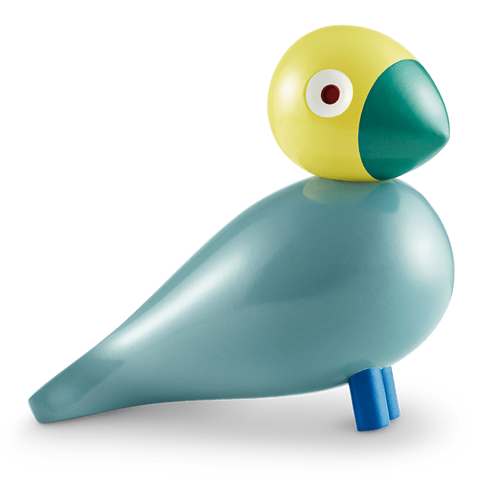 Kay Bojesen 39405 Figurine en bois oiseau chanteur turquoise/jaune