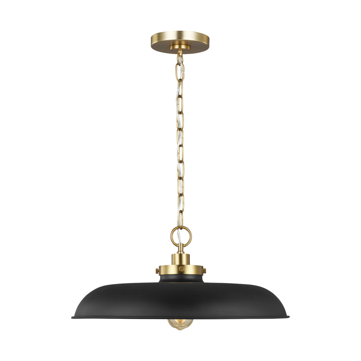 Visual Comfort Studio Canada - CP1231MBKBBS - One Light Pendant - Wellfleet - Midnight Black and Burnished Brass