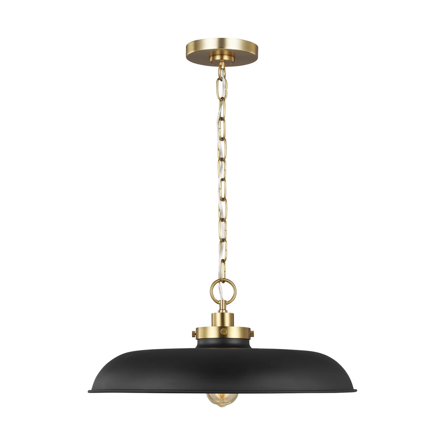 Visual Comfort Studio Canada - CP1231MBKBBS - One Light Pendant - Wellfleet - Midnight Black and Burnished Brass