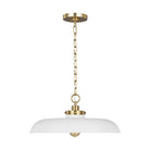 Visual Comfort Studio Canada - CP1231MWTBBS - One Light Pendant - Wellfleet - Matte White and Burnished Brass
