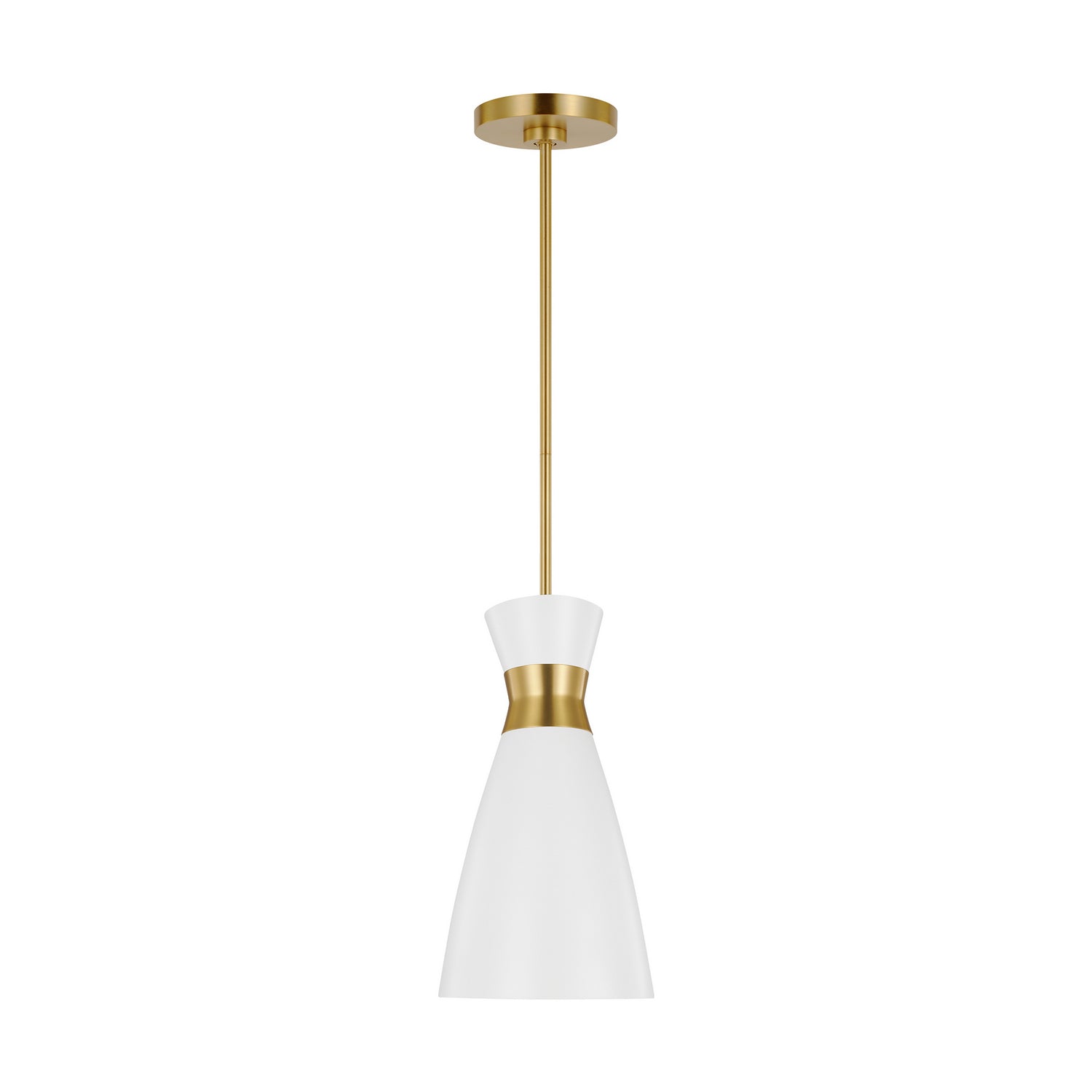 Visual Comfort Studio Canada - EP1221MWTBBS - One Light Pendant - Heath - Matte White and Burnished Brass
