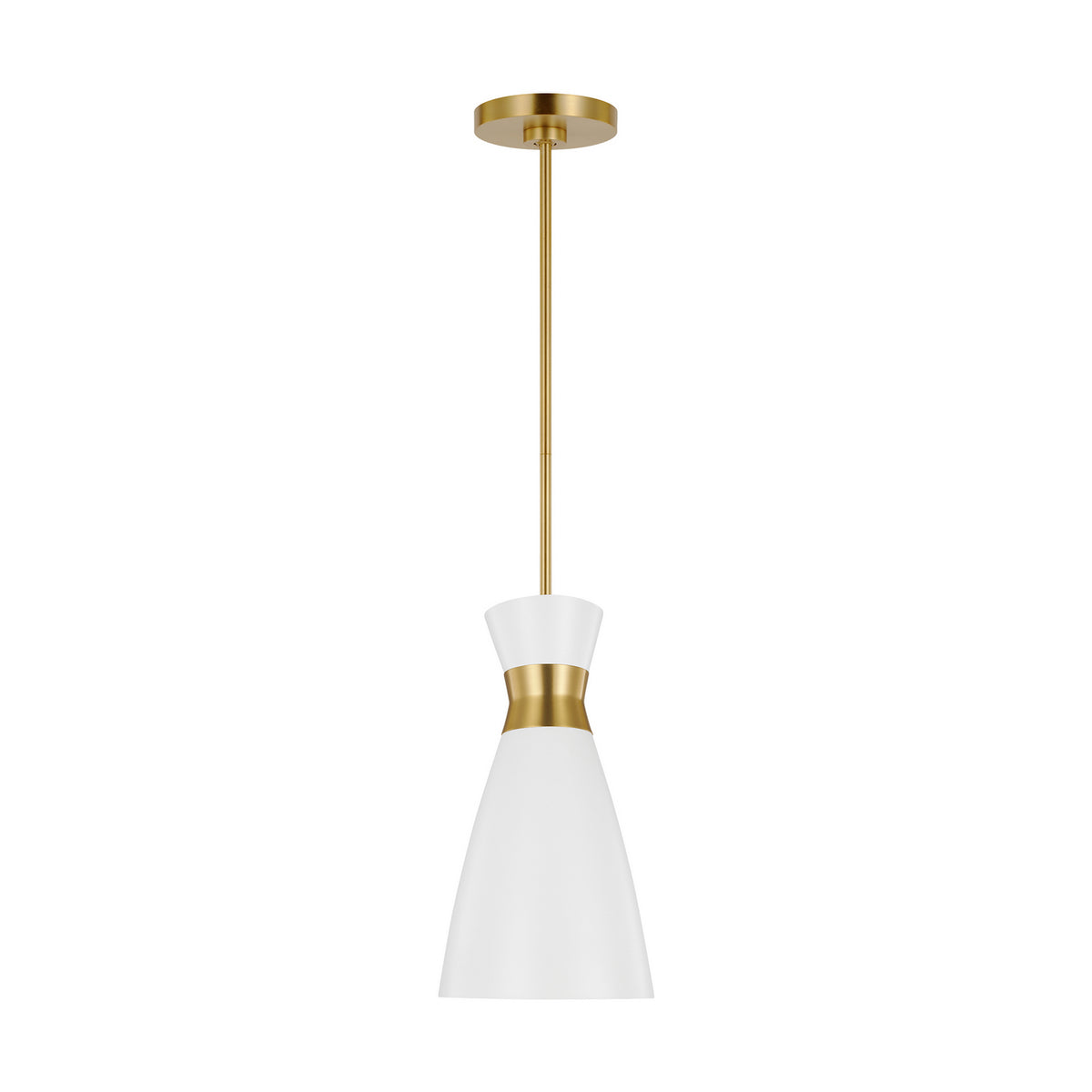 Visual Comfort Studio Canada - EP1221MWTBBS - One Light Pendant - Heath - Matte White and Burnished Brass