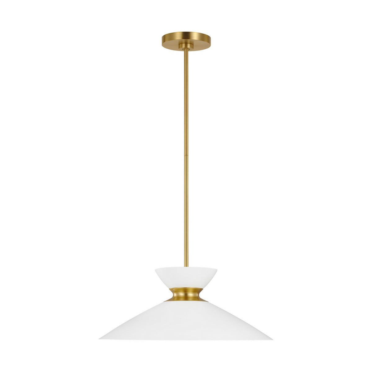 Visual Comfort Studio Canada - EP1231MWTBBS - One Light Pendant - Heath - Matte White and Burnished Brass