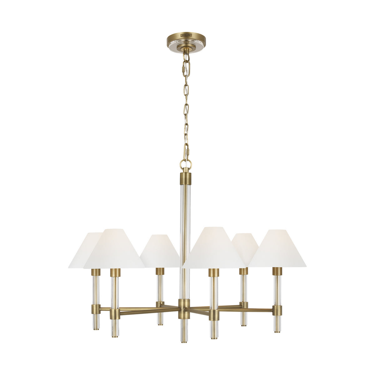 Visual Comfort Studio Canada - LC1076TWB - Six Light Chandelier - Robert - Time Worn Brass