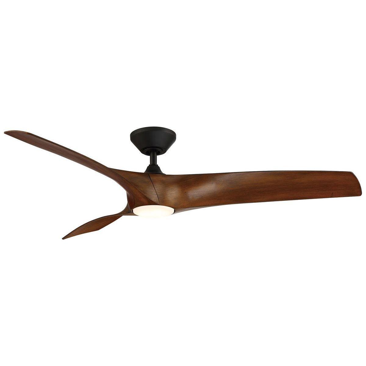 Modern Forms Fans Canada - FR-W2006-62L-MB/DK - 62"Ceiling Fan - Zephyr - Matte Black/Distressed Koa