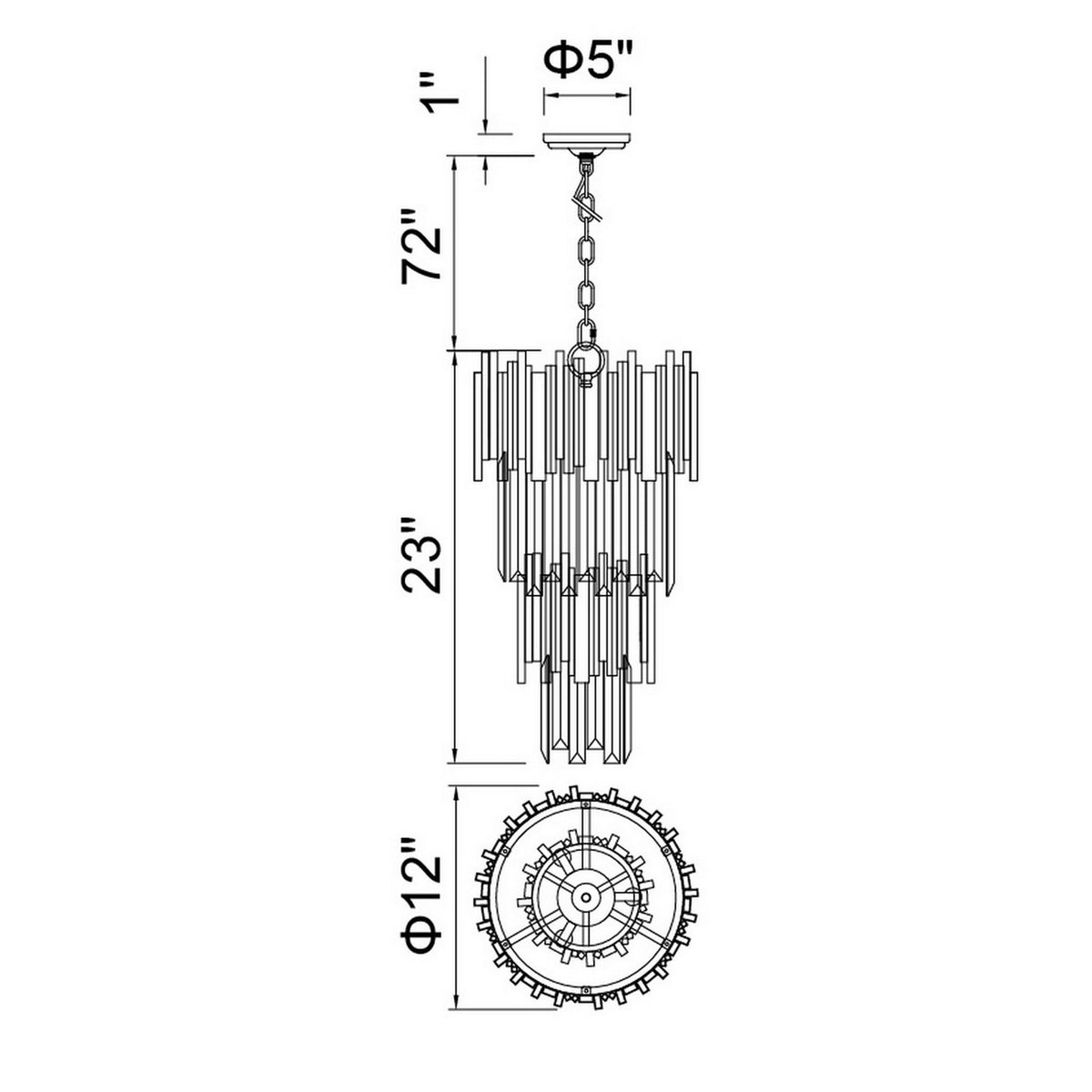 CWI Lighting Canada - 1112P12-4-169 - Four Light Mini Chandelier - Deco - Medallion Gold
