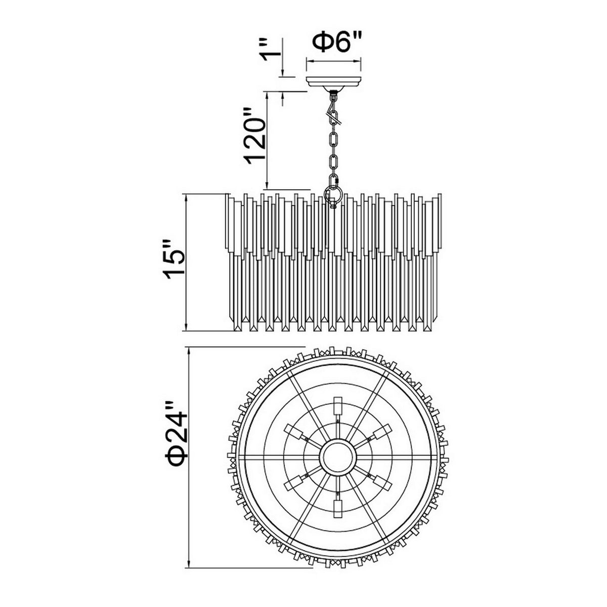CWI Lighting Canada - 1112P24-7-169 - Seven Light Chandelier - Deco - Medallion Gold
