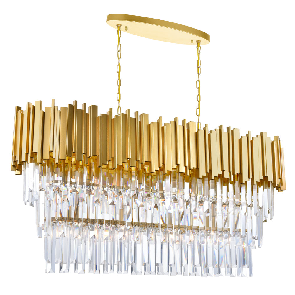 CWI Lighting Canada - 1112P38-9-169 - Nine Light Pool Table Light - Deco - Medallion Gold