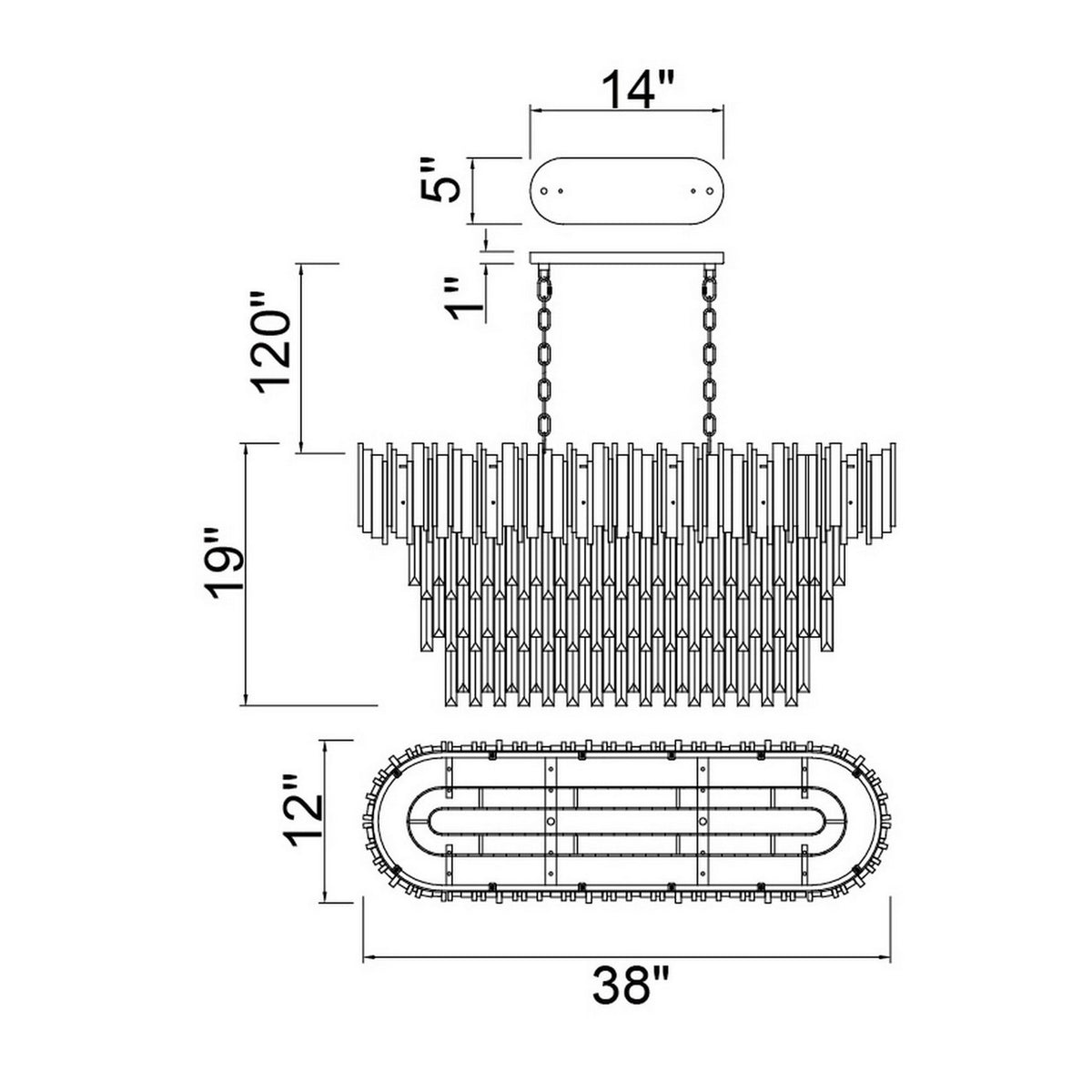 CWI Lighting Canada - 1112P38-9-169 - Nine Light Pool Table Light - Deco - Medallion Gold