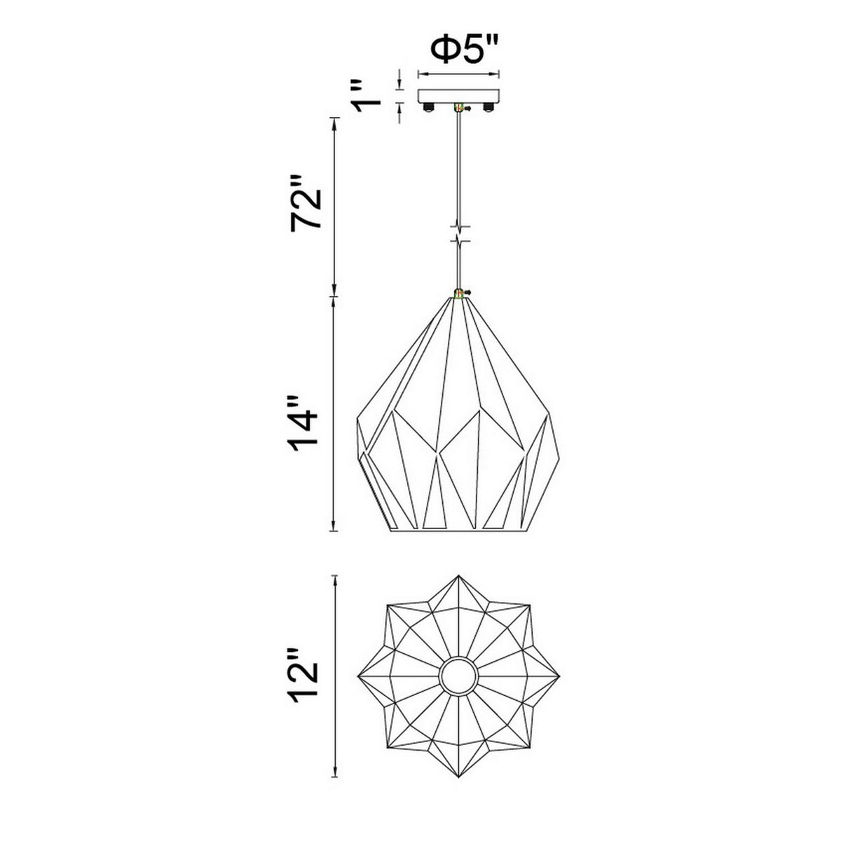 CWI Lighting Canada - 1114P12-1-271 - One Light Pendant - Oxide - Black & Copper