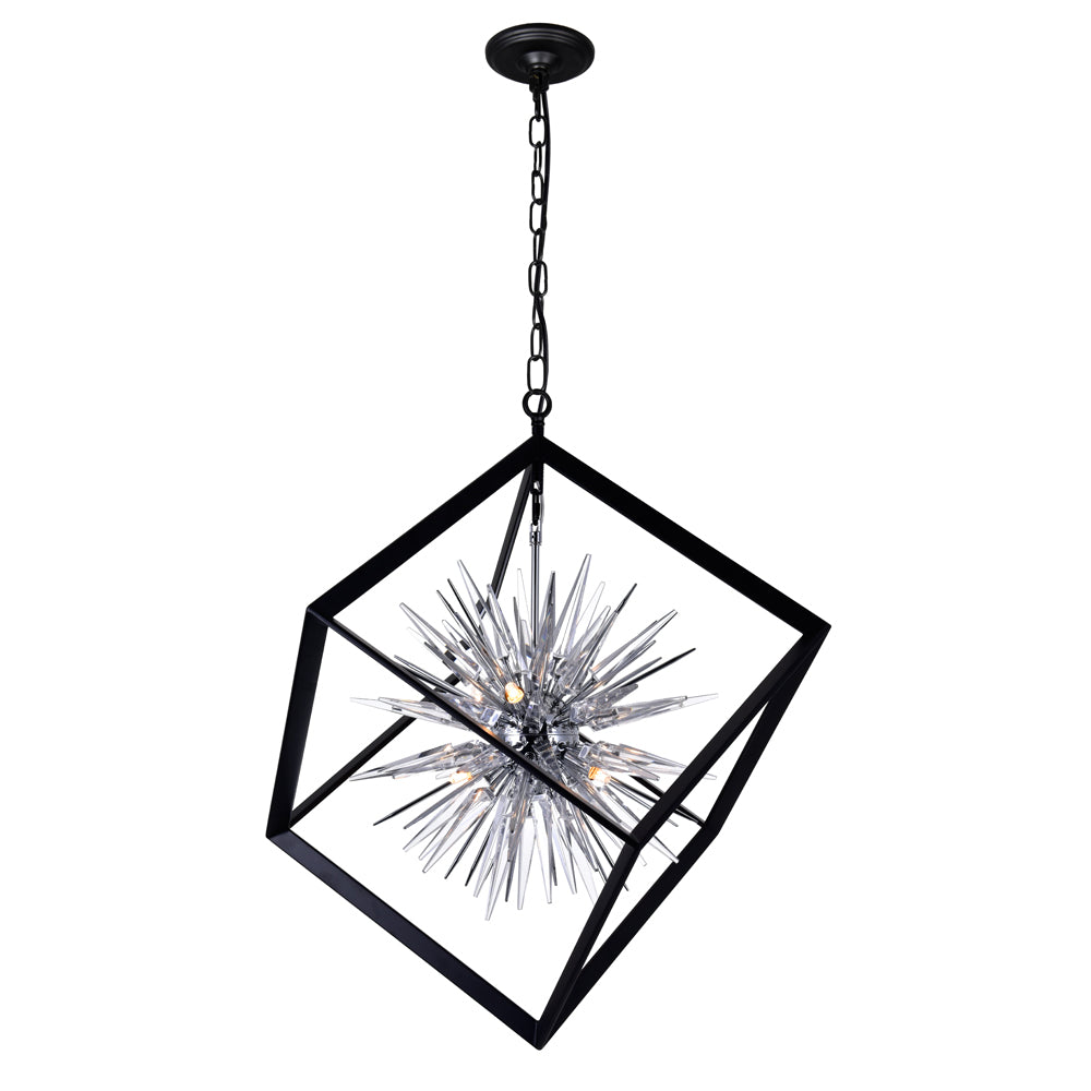 CWI Lighting Canada - 1178P22-6-601 - Six lampes Suspendu - Starburst - Chrome et noir