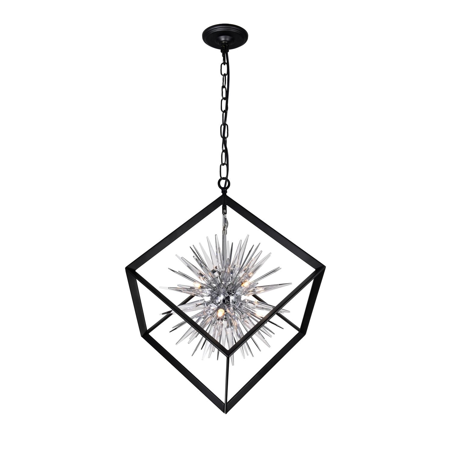 CWI Lighting Canada - 1178P22-6-601 - Six Light Chandelier - Starburst - Chrome & Black