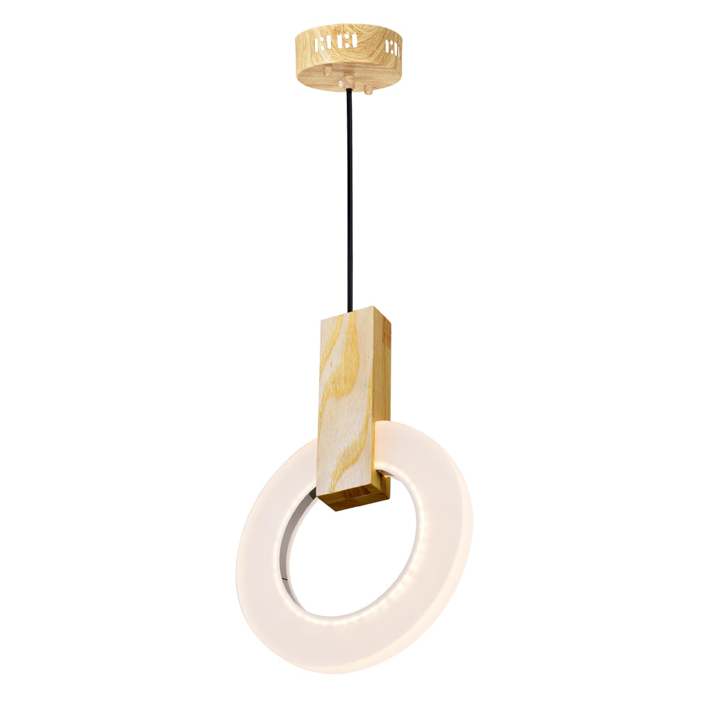 CWI Lighting Canada - 1214P8-1-236 - Mini LED Suspension - Anello - Chêne blanc