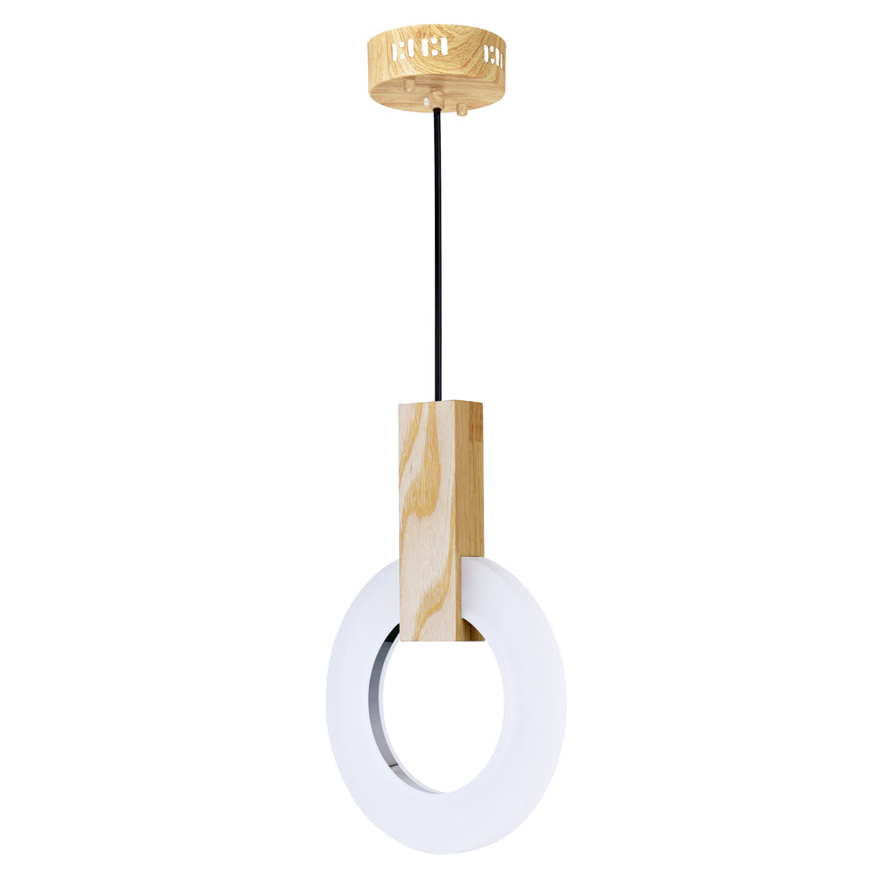 CWI Lighting Canada - 1214P8-1-236 - Mini LED Suspension - Anello - Chêne blanc