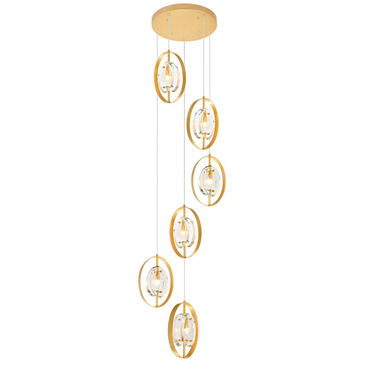 CWI Lighting Canada - 1224P21-6-625 - Six Light Pendant - Iris - Sun Gold